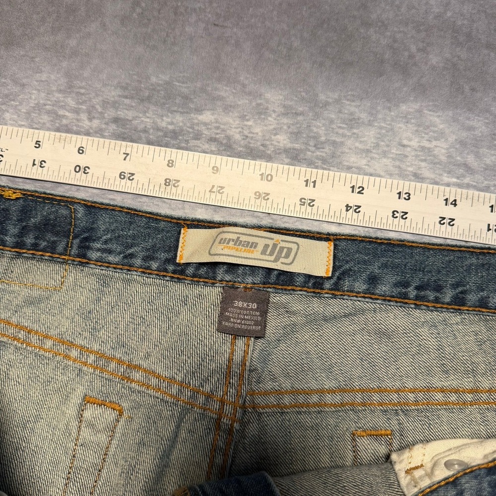 Y2K Urban Pipeline Mens Blue Relaxed Fit Straight Leg Jeans 38x30 Baggy Skater - Picture 3 of 7